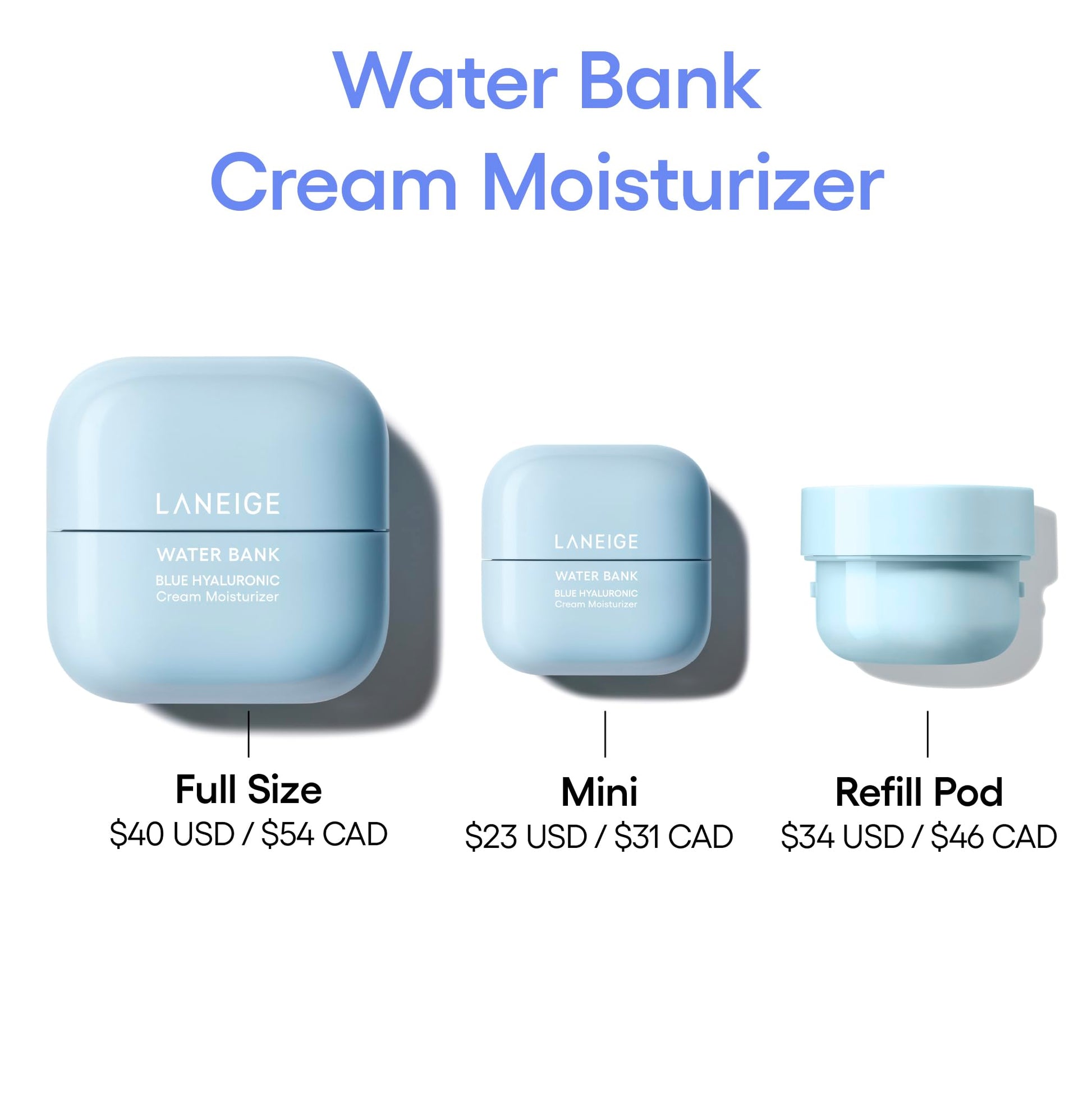 LANEIGE Water Bank Blue Hyaluronic Cream Moisturizer: Hydrating Korean Face Cream with Squalane & Ceramide LANEIGE buy supplements canada