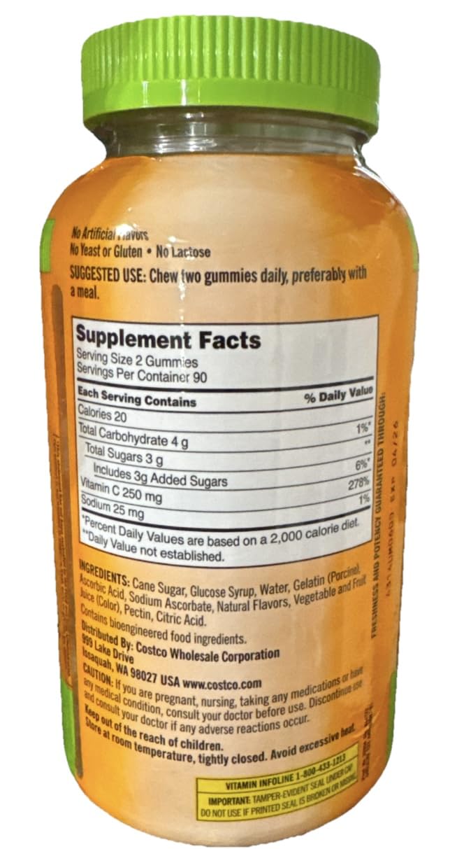 Kirkland Signature Vitamin C Adult Gummies 250 mg, 180 Count KIRKLAND buy supplements canada