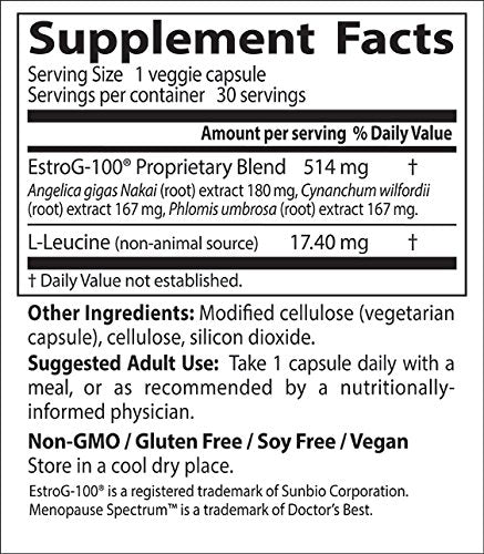 Doctors Best Menopause Spectrum, Broad Spectrum Menopausal Support, Non-GMO, Gluten Free, Soy Free, Vegan 30 Veggie Caps Doctor's BEST buy supplements canada