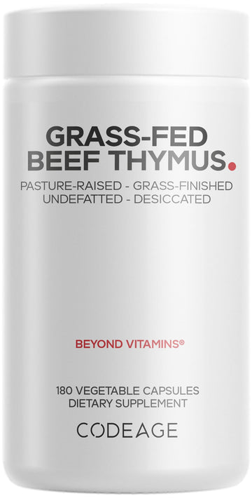 Codeage Grass Fed Beef Thymus Supplement Superfood, Freeze Dried, Non-Defatted, Desiccated Thymus & Liver Pills, Glandulars Meat, Pasture Raised Beef Vitamins, Non-GMO, 180 Capsules Codeage buy supplements canada