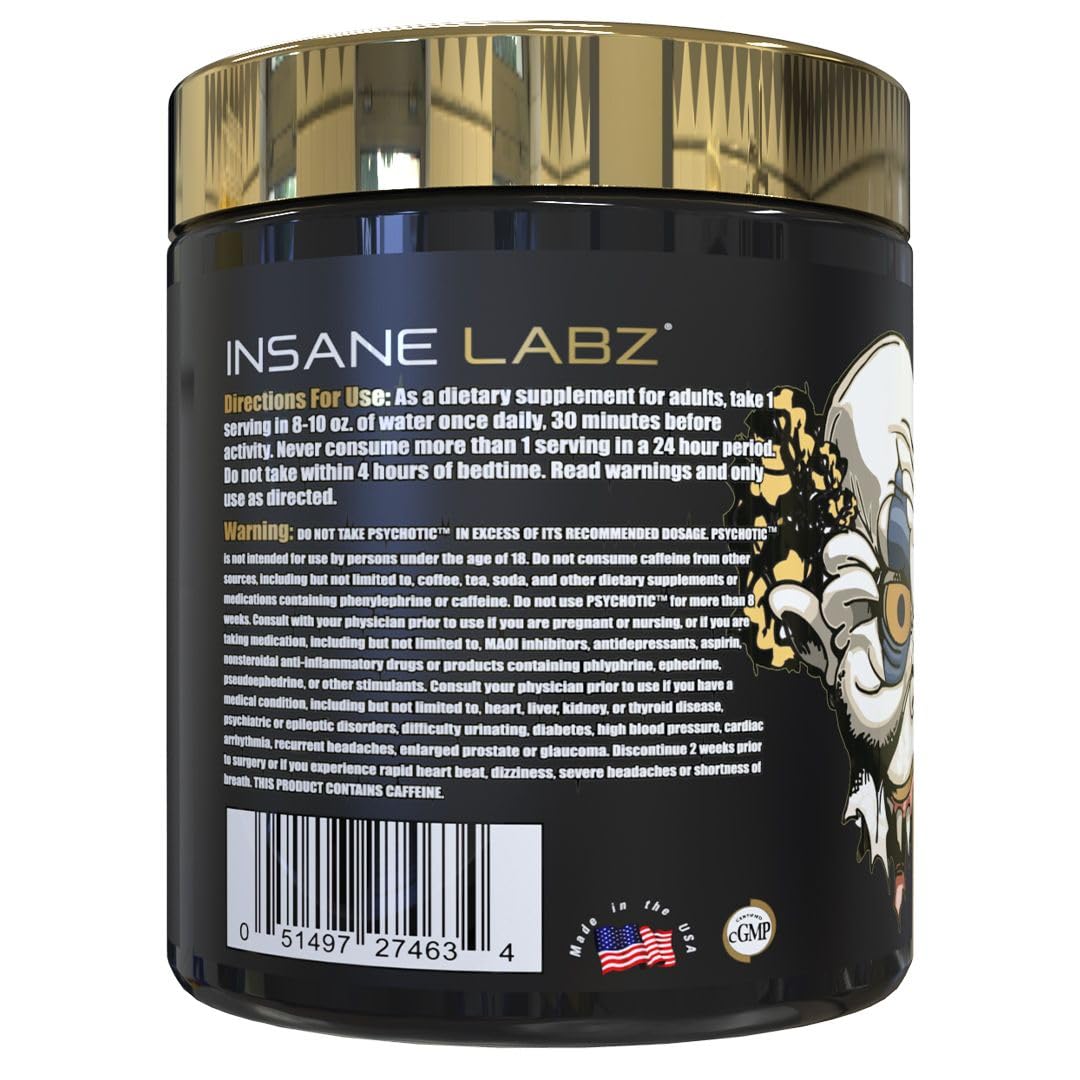 Insane Labz Psychotic Gold, High Stim Pre Workout Powder, Extreme Lasting Energy Insane Labz buy supplements canada
