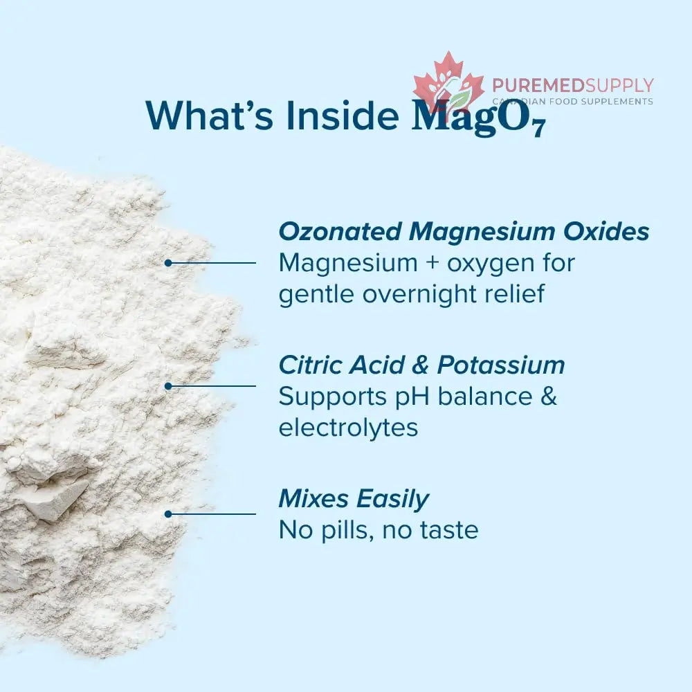nbpure MagO7 - Natural Colon Cleanse & Detox Powder - Occasional Constipation Relief, Stool Softener, & Bloating Support for Men & Women - Ozonated Magnesium Oxide, 150 Gram nbpure buy supplements canada