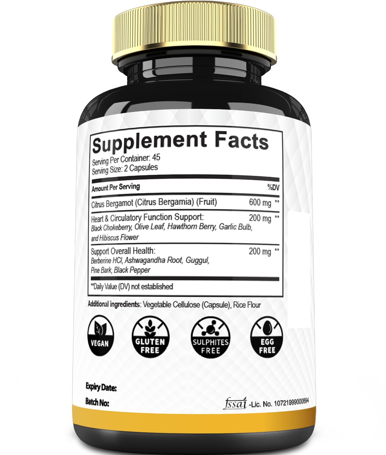 Mecisco 11 in 1 Citrus Bergamot Supplement 1000mg with Black Chokeberry, Berberine HCl & More - 90 Capsules - Supports Heart Health, Immune System, Energy Production Mecisco buy supplements canada