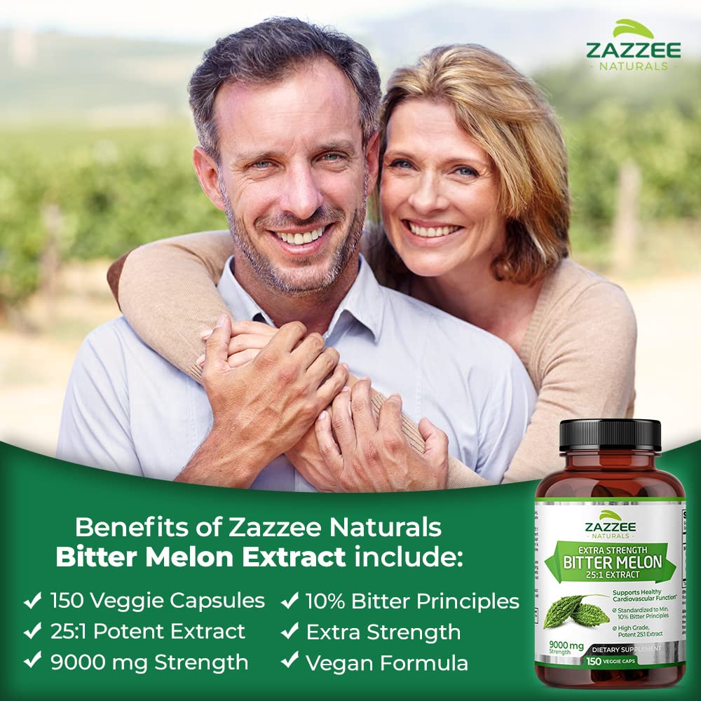 Zazzee Extra Strength Bitter Melon 25:1 Extract, 9000 mg Strength, 10% Bitter Principles Zazzee buy supplements canada