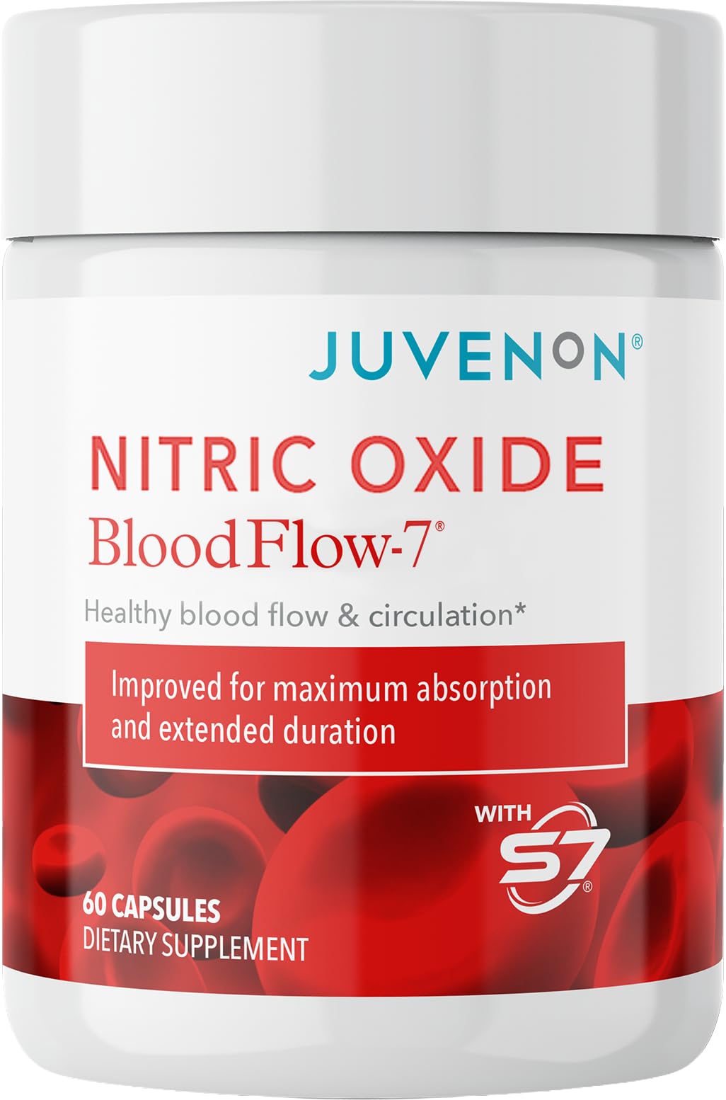Juvenon BloodFlow-7 Nitric Oxide Supplements for Men & Women - Natural Nitric Oxide Booster with Nitrosigine® + S7® - Blood Flow & Circulation Support (1-Pack) Juvenon buy supplements canada