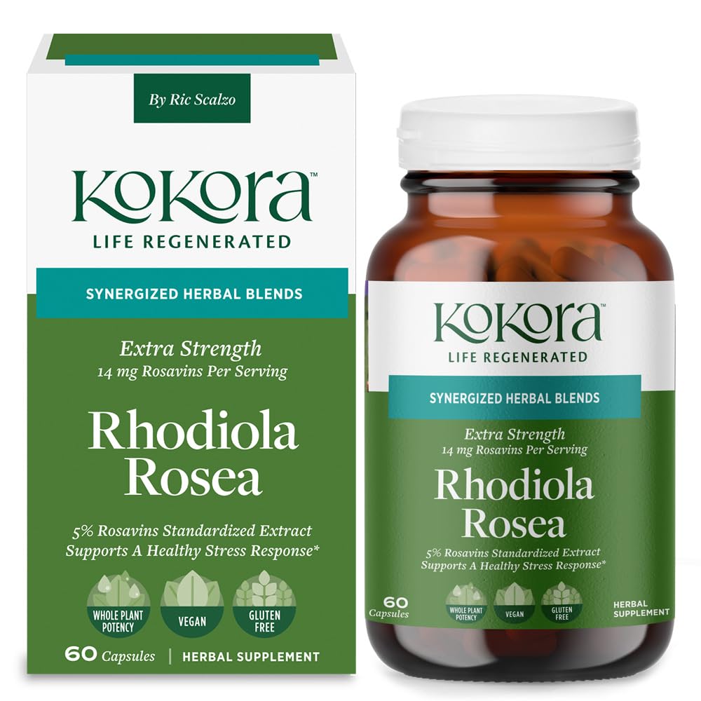 kokora Extra Strength Rhodiola Rosea – Stress Relief, Endurance & Promotes Mental & Physical Performance* - with Siberian Rhodiola, Rosavins, Organic Holy Basil - Vegan, Non-GMO - 60 Capsules kokora buy supplements canada