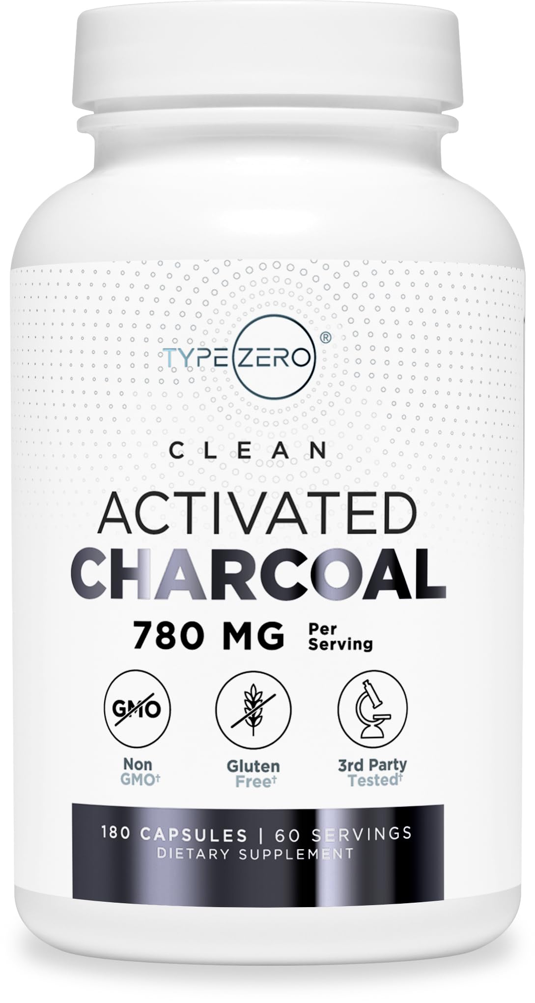 Type Zero Activated Charcoal Capsules (180 Count) - 60 Servings, 780mg Per Serving, from Coconut Shell, Non-GMO, Gluten-Free Type Zero buy supplements canada