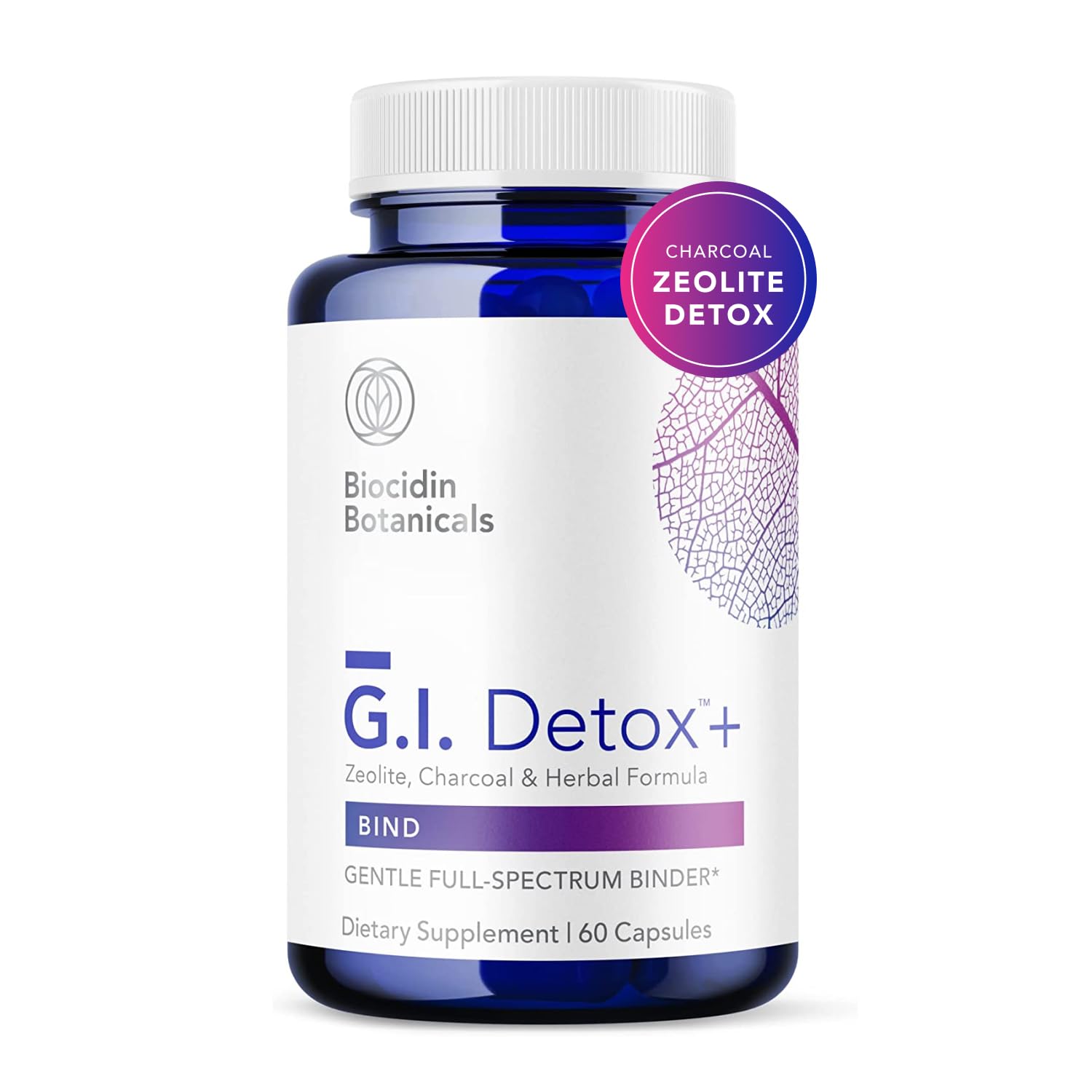 Biocidin G.I. Detox+ Activated Charcoal Binder & Zeolite Detox Supplements with Silica - Helps Bind & Clear Toxins - Supports Full Body Cleansing and May Reduce Bloating (60 Capsules) Bio-Botanical Research buy supplements canada