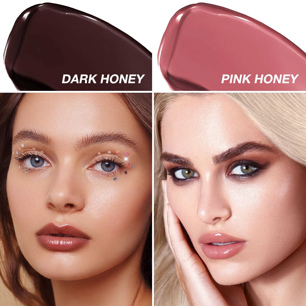 Honey Butter Lipstick Tinted Lip Balm, Shine Moisturizing Plumper Lipstick for Women, Natural Nourishing Hydrating Lip Gloss Stain for Dry Lips, Lightweight Lip Liner Care Makeup, Vegan - Black & Pink HHLTOH buy supplements canada