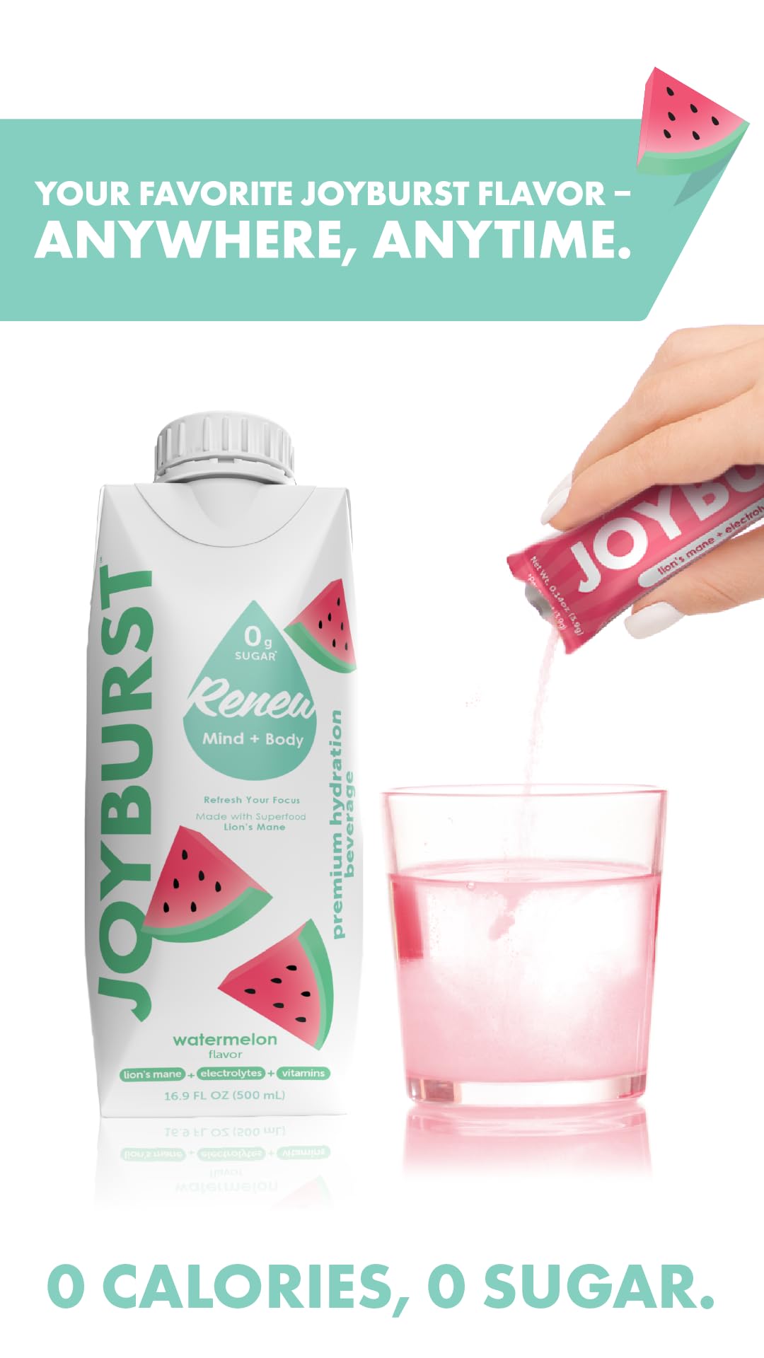 Joyburst Sugar Free Electrolytes Powder Packets, Instant Hydration Drink Mix Sticks, Variety Pack (10 Watermelon, 10 Strawberry Lemonade), Rehydrate On-The-Go JOYBURST buy supplements canada