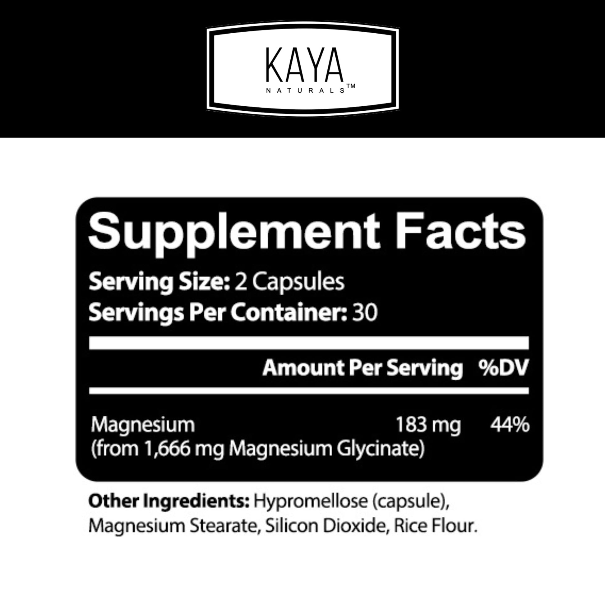 Kaya Naturals Cramp-A-Way Magnesium Glycinate 183mg (60 Count (Pack of 1) Kaya Naturals buy supplements canada