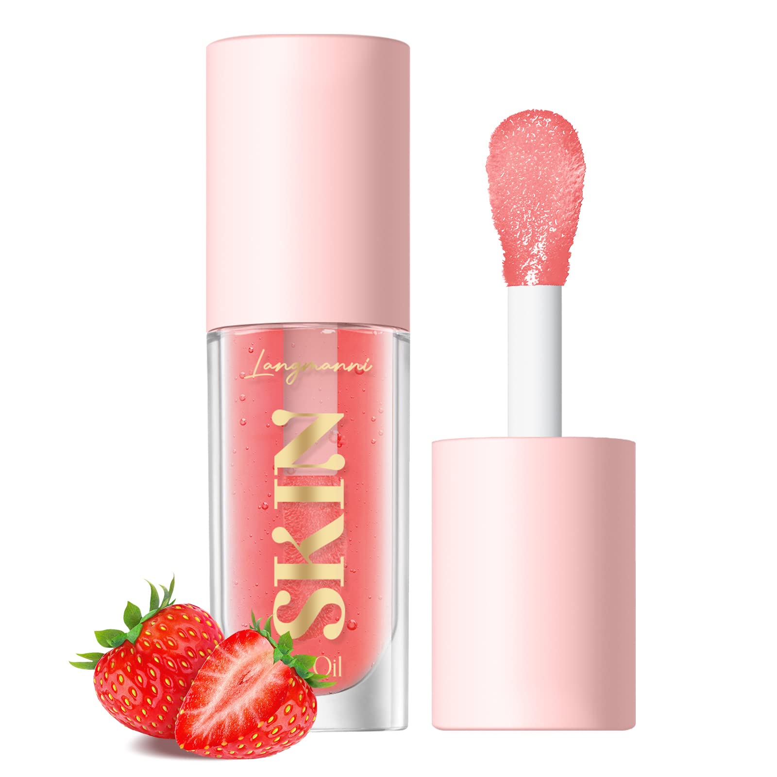 LANGMANNI Moisturizing Lip Oil,No-Sticky Lip Gloss Lip Balm Lip Care,Fruit Flavoured Lip Oil For Dry Lip's Moisturizing Hydrating And Nourishing ((Strawberry)) LANGMANNI buy supplements canada