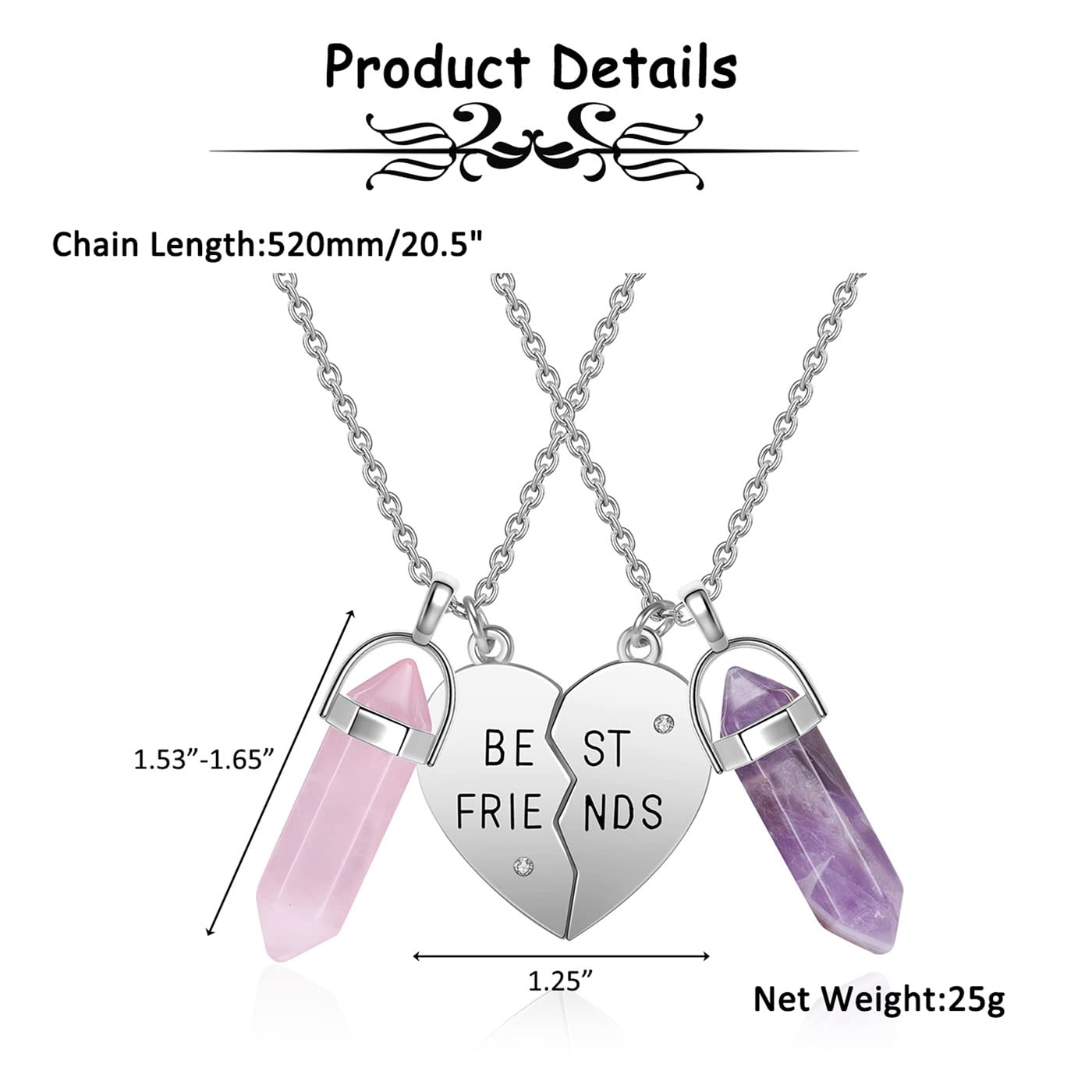 PESOENTH Best Friend Necklace for 2 Girls Gifts- BFF Friendship Necklaces Women Matching PESOENTH buy supplements canada
