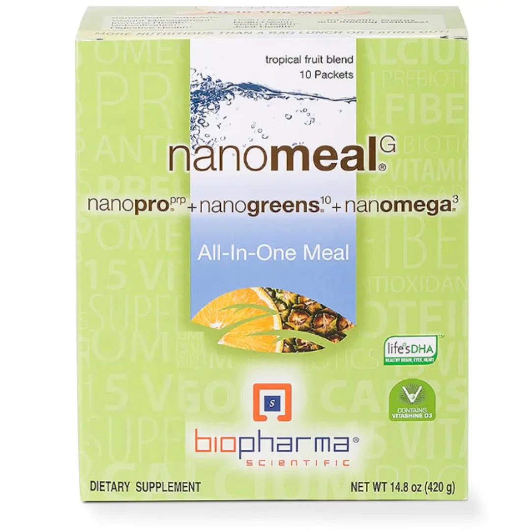 NanoMeal Plant-Based All-in-One Nutrition | Superfood Meal Replacement Powder | Tropical Fruit Blend | 10 Servings | Protein, Greens & Omega for Gut & Immune Support Biopharma Scientific buy supplements canada