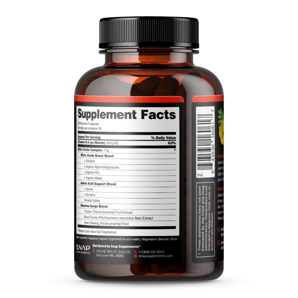 Snap Supplements Nitric Oxide Booster, Performance Formula for Stamina & Endurance Snap Supplements buy supplements canada