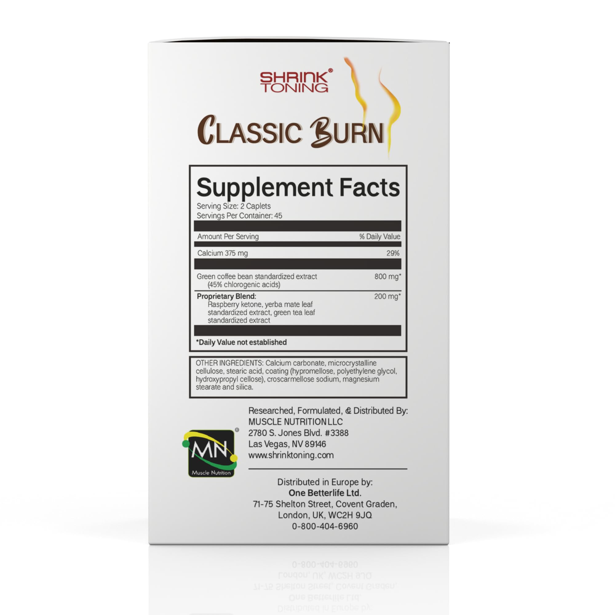 shrink Classic Burn - Pure Green Coffee Bean Extract and Raspberry Ketones with 45% shrink buy supplements canada
