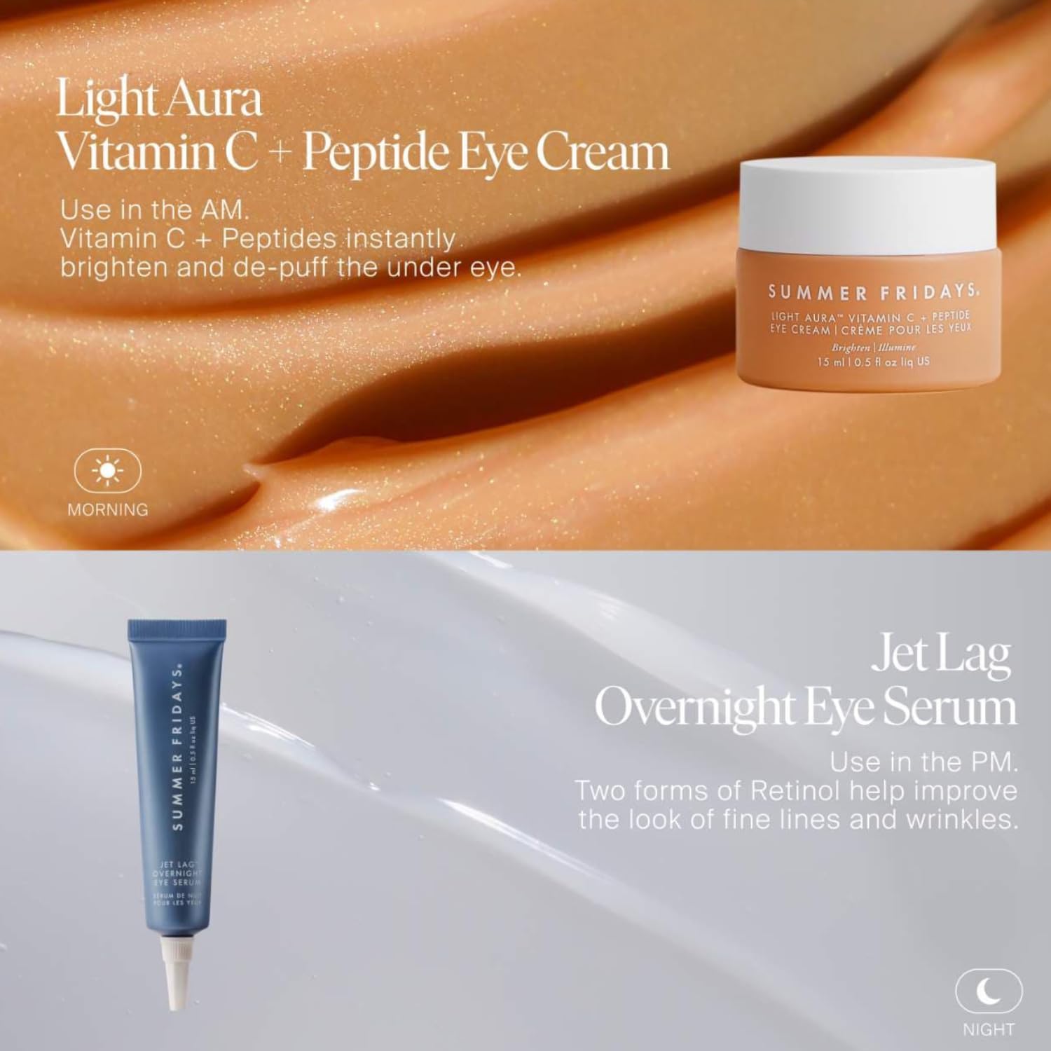 Summer Fridays Jet Lag Overnight Eye Serum - Nourishing Undereye Treatment for Dark Circles - Helps to Hydrate, Smooth, Firm & Depuff - Enriched with Glycerin to Lock in Moisture (0.5 Fl Oz) Summer Fridays buy supplements canada