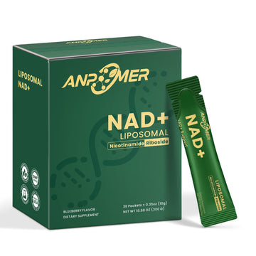 ANPOMER NAD Supplement with Liposomal Nicotinamide Riboside 600mg, Resveratrol, CoQ10, PQQ & D-Ribose, Electrolyte Blend, 30 Liquid Packets ANPOMER buy supplements canada