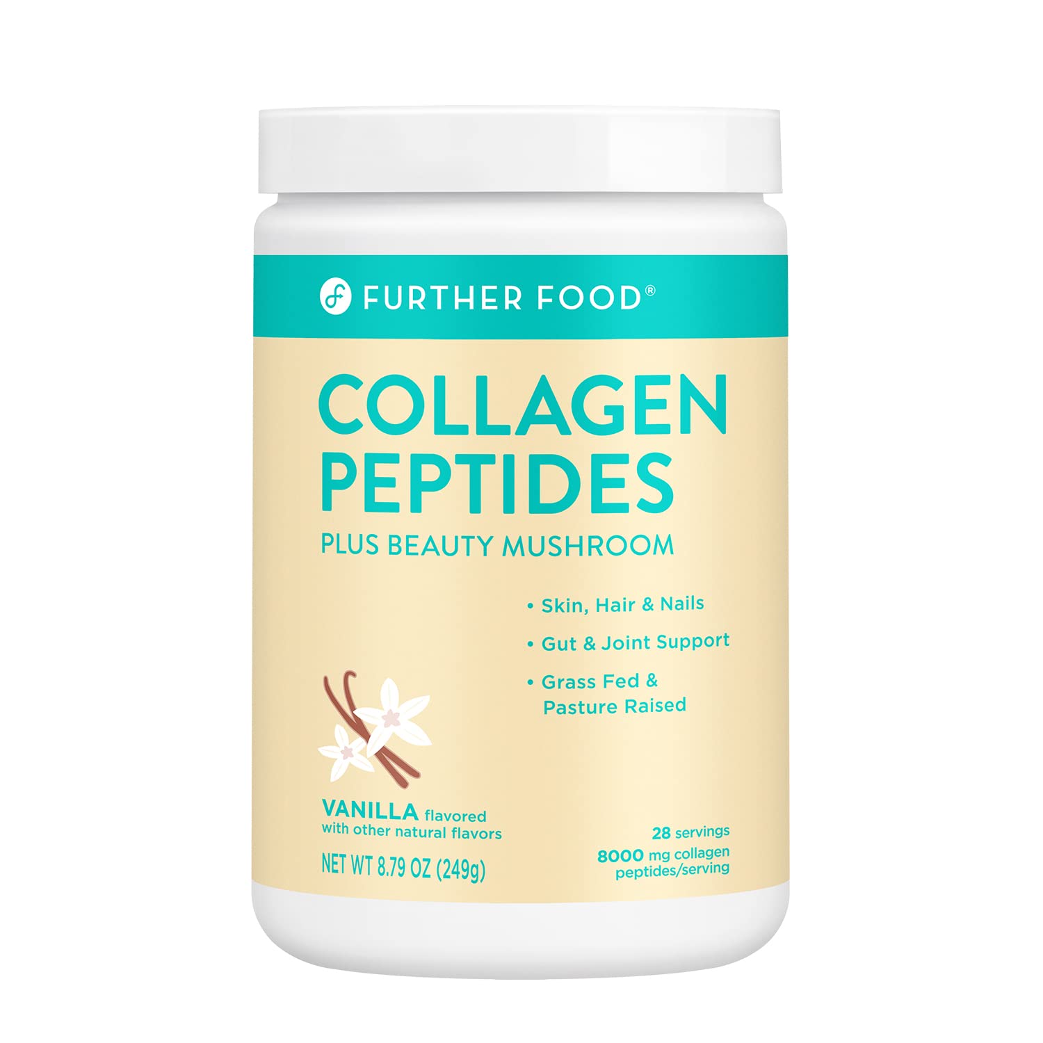 Further Food Collagen Peptides Powder Vanilla Flavored Keto Grass-Fed Collagen Type Further Food buy supplements canada