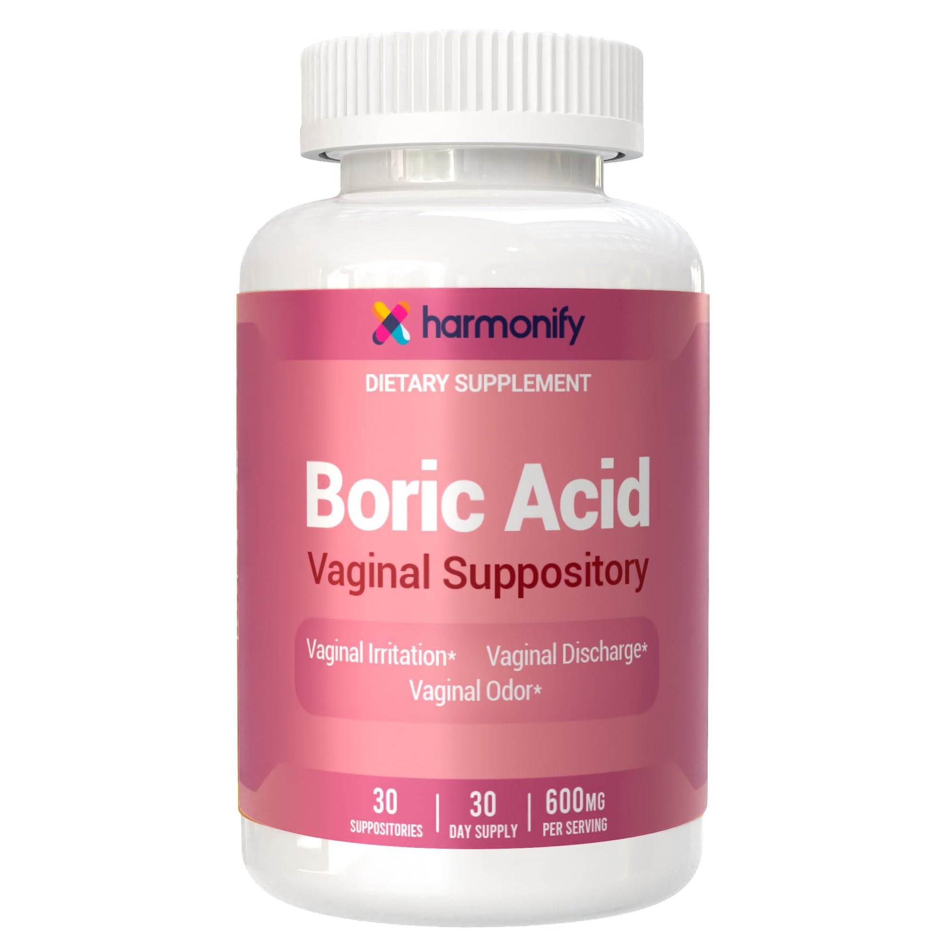 Boric Acid Suppositories for Women 600 mg, Pure Boric Acid pH Balance for Women & Vaginal Odor Control – 30 Suppositories, Made in USA HARMONIFY buy supplements canada