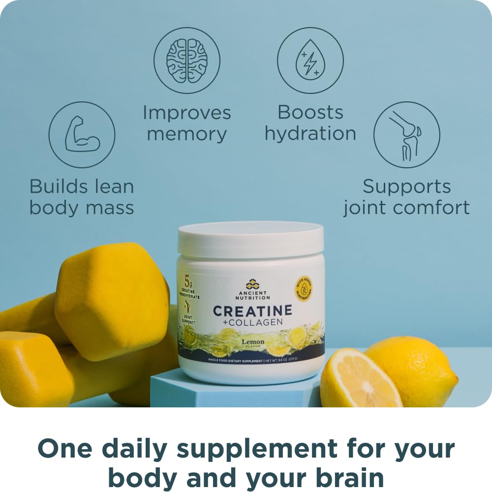 Ancient Nutrition Creatine + Collagen + Electrolytes – Muscle Strength, Lean Body Mass, Joint Comfort & Cognitive Support – Includes 5g Creatine Monohydrate for Women Ancient Nutrition buy supplements canada