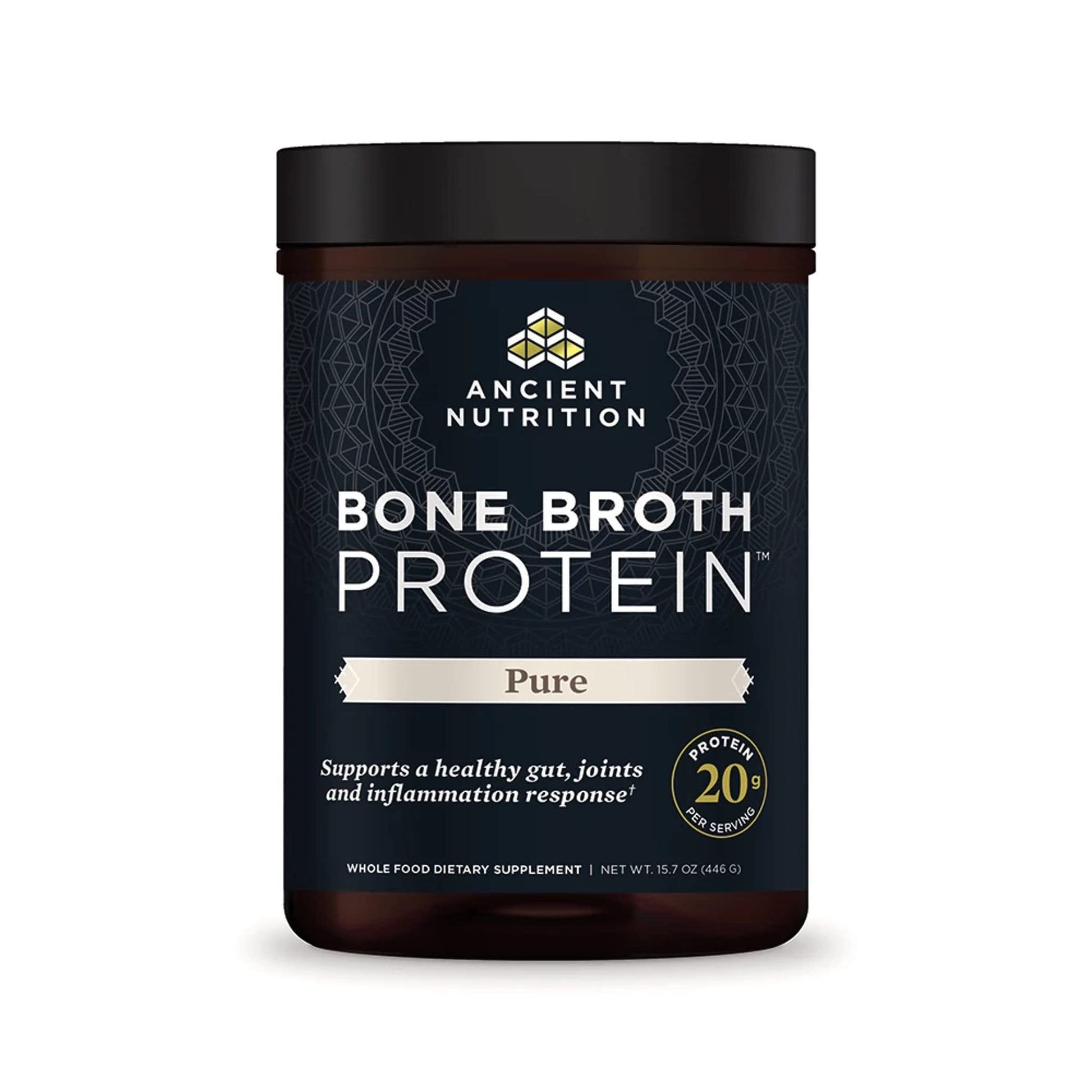 Ancient Nutrition Bone Broth Protein Powder, Pure Flavor, 20 Servings Size Ancient Nutrition buy supplements canada