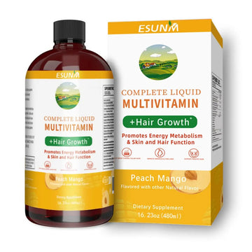 ESUNM Complete Liquid Multivitamin + Hair Growth, Promotes Energy Metabolism& Skin and Hair Function| Vitamin C D | B Vitamins | ESUNM buy supplements canada