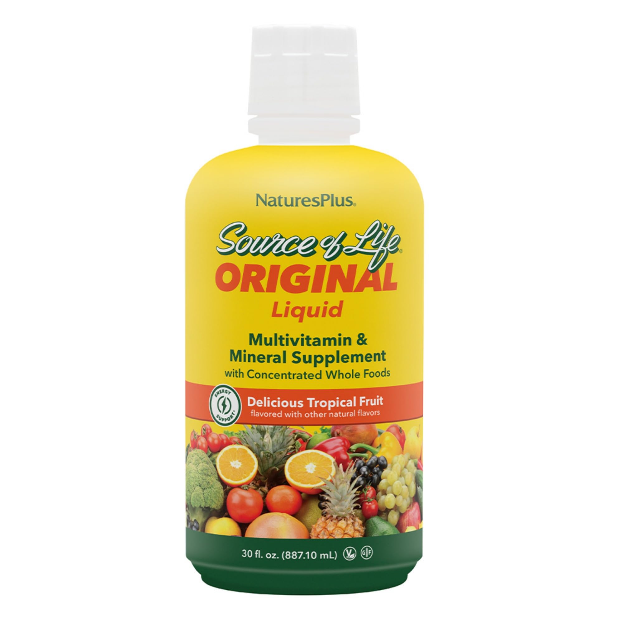 NaturesPlus Source of Life Liquid - 30 fl oz - Tropical Fruit Flavor - Wholefood Supplement, Energy Booster, Antioxidant - Vegetarian, Gluten-Free - 30 Servings Aus Healthcare buy supplements canada