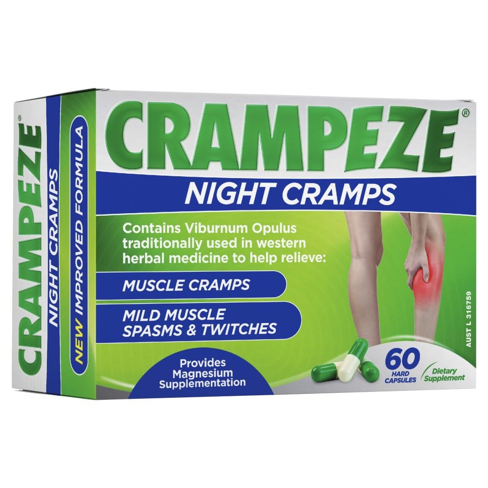 Crampeze Night Cramps Natural Relief of Muscle Cramps, Spasms & Tired Legs 60 Capsules Crampeze buy supplements canada