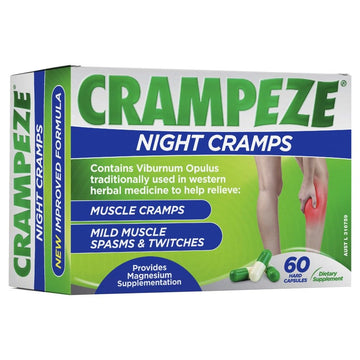 Crampeze Night Cramps Natural Relief of Muscle Cramps, Spasms & Tired Legs 60 Capsules Crampeze buy supplements canada