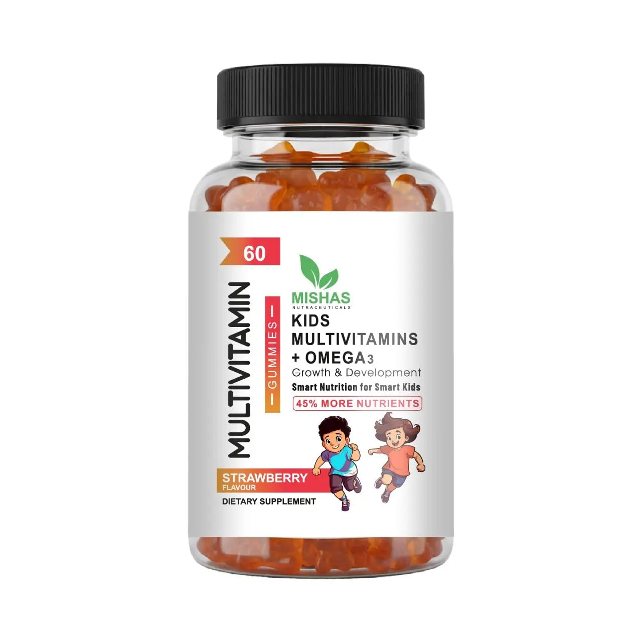 Mishas Nutraceuticals Kids Multivitamin Gummies with Omega 3 Fish Oil (EPA/DHA), Vitamin D3, C, B12, B6, Vitamin A, K & Zinc Immune Support Mishas buy supplements canada