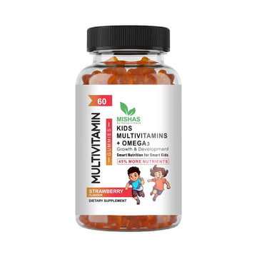 Mishas Nutraceuticals Kids Multivitamin Gummies with Omega 3 Fish Oil (EPA/DHA), Vitamin D3, C, B12, B6, Vitamin A, K & Zinc Immune Support Mishas buy supplements canada