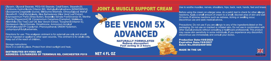 Benolixia Bee Venom Joint Cream, Bee Venom Joint Gel,Bee Venom Advanced Joint and Bone Cream,Natural Formula for Back, Knee, Hands, Neck, Feet, All Skin Types Benolixia buy supplements canada