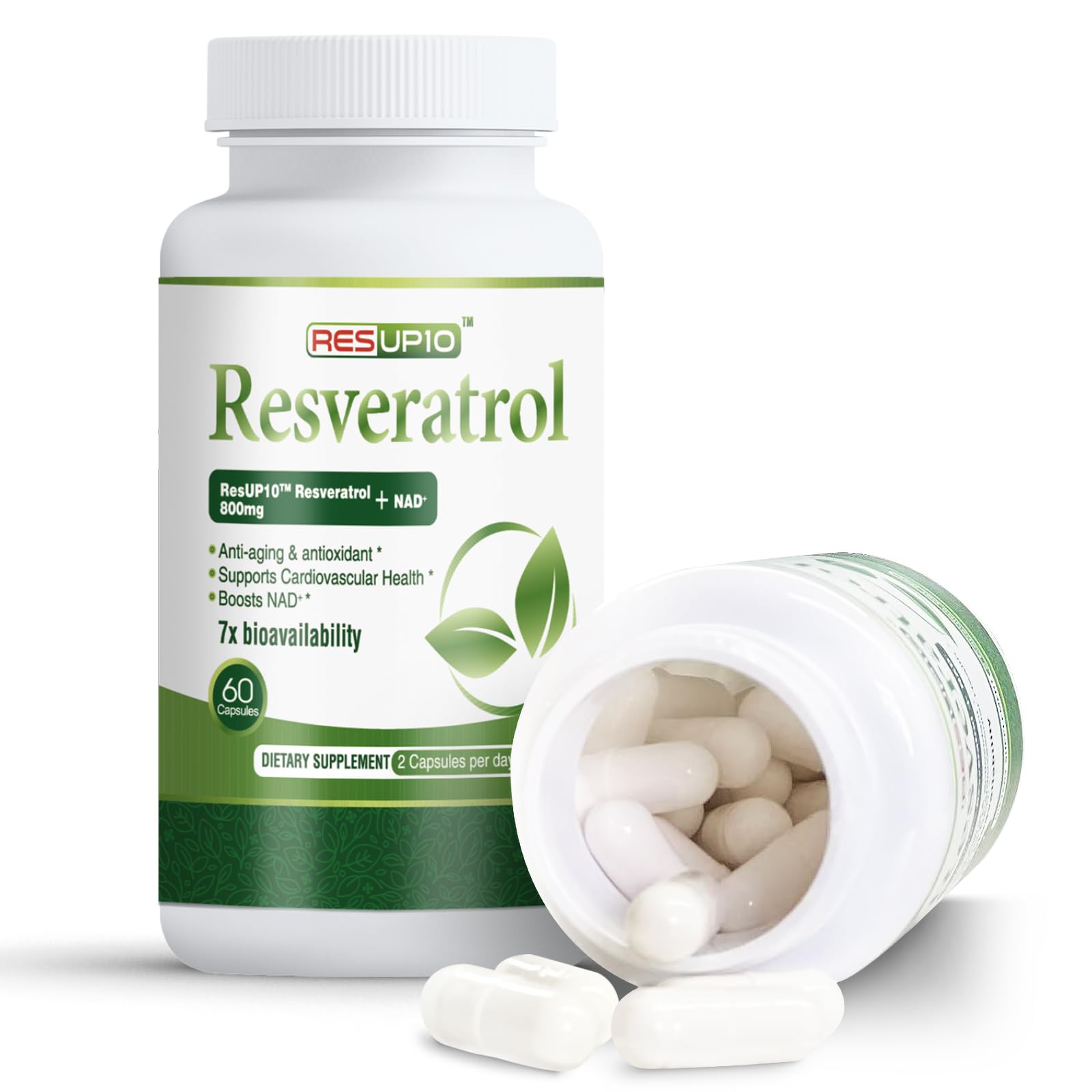 PureBotan Liposomal NAD+ Resveratrol Supplement 1300mg, High Bioavailable Trans Resveratrol ResUP10, with Extra Strength NAD Plus, Support Aging, Cardiovascular Health and Cellular Energy, 60 Capsules PureBotan buy supplements canada