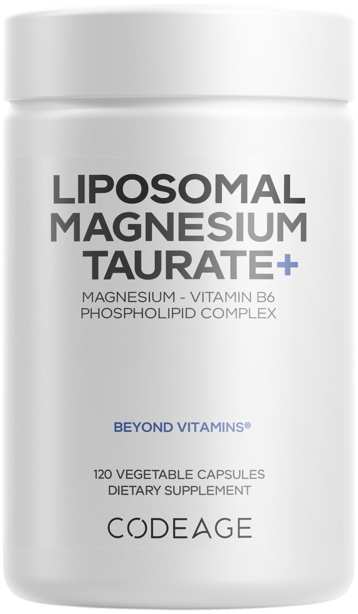 Codeage Liposomal Magnesium Taurate+ Supplement - Magnesium Taurate, Vitamin B6 as Pyridoxal 5-Phosphate, 2-Month Supply - Liposomal Delivery, Vegan, Non-GMO, Gluten-Free, 120 Capsules Codeage buy supplements canada