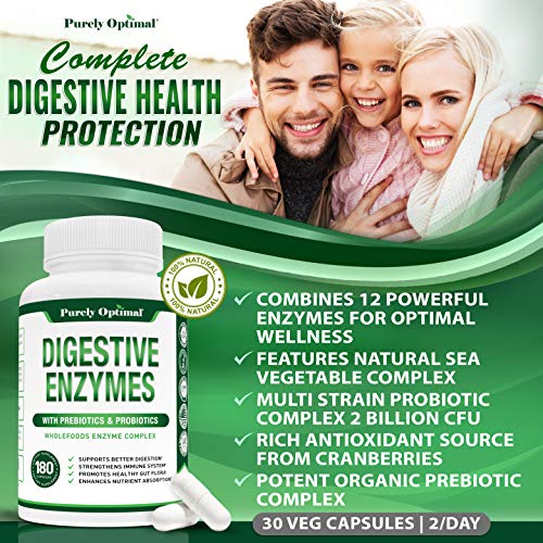 Purely Optimal Premium Digestive Enzymes Plus Prebiotics & Probiotics - for Better Digestio Purely Optimal buy supplements canada