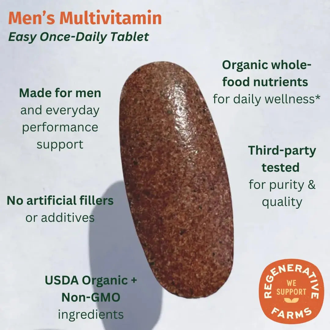 EarthFirst Organic Men’s Multi Once Daily, Whole-Food Multivitamin with 19 Vitamins & Minerals for Energy, Heart, Bone Strength EarthFirst Organic buy supplements canada