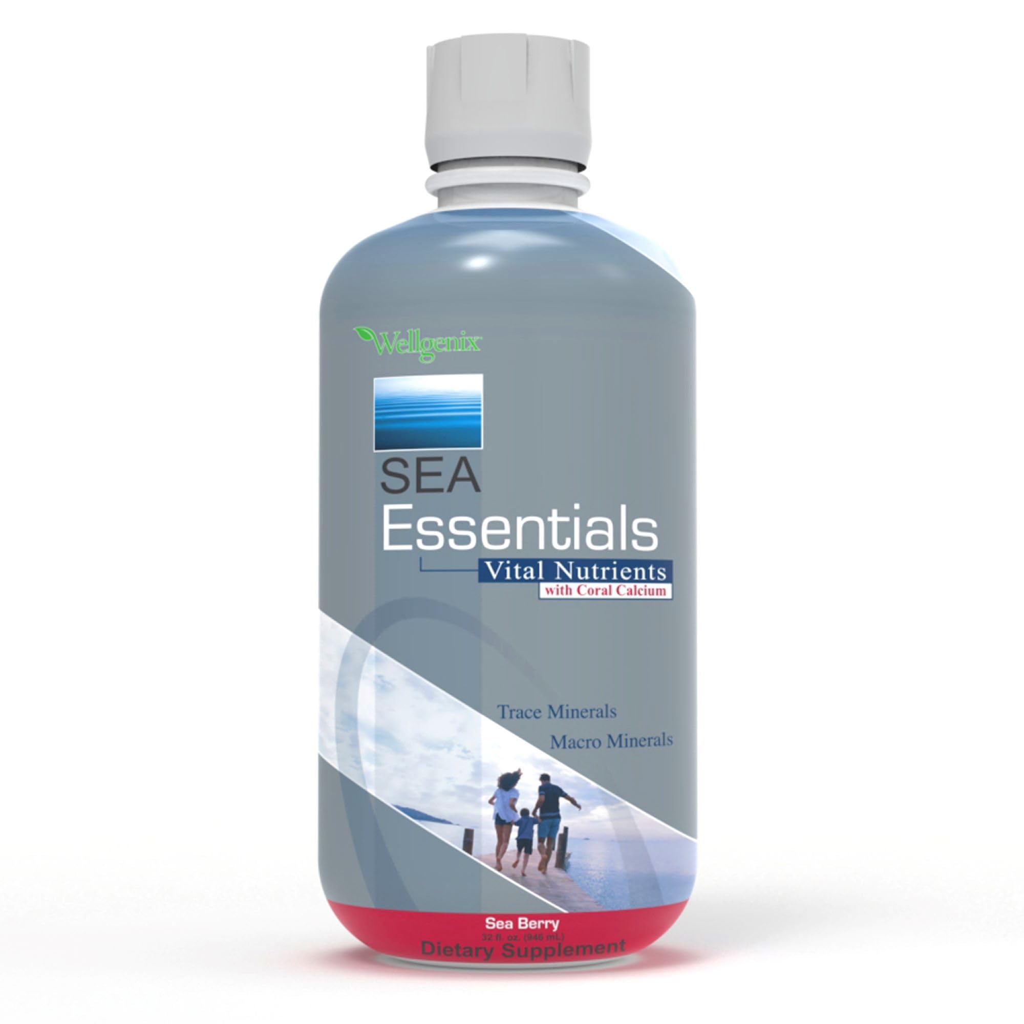 Wellgenix Sea Essentials Liquid Mineral Dietary Supplement with Trace and Macro Minerals and Coral Calcium – Sea Berry Flavor – 32 fl oz Wellgenix buy supplements canada