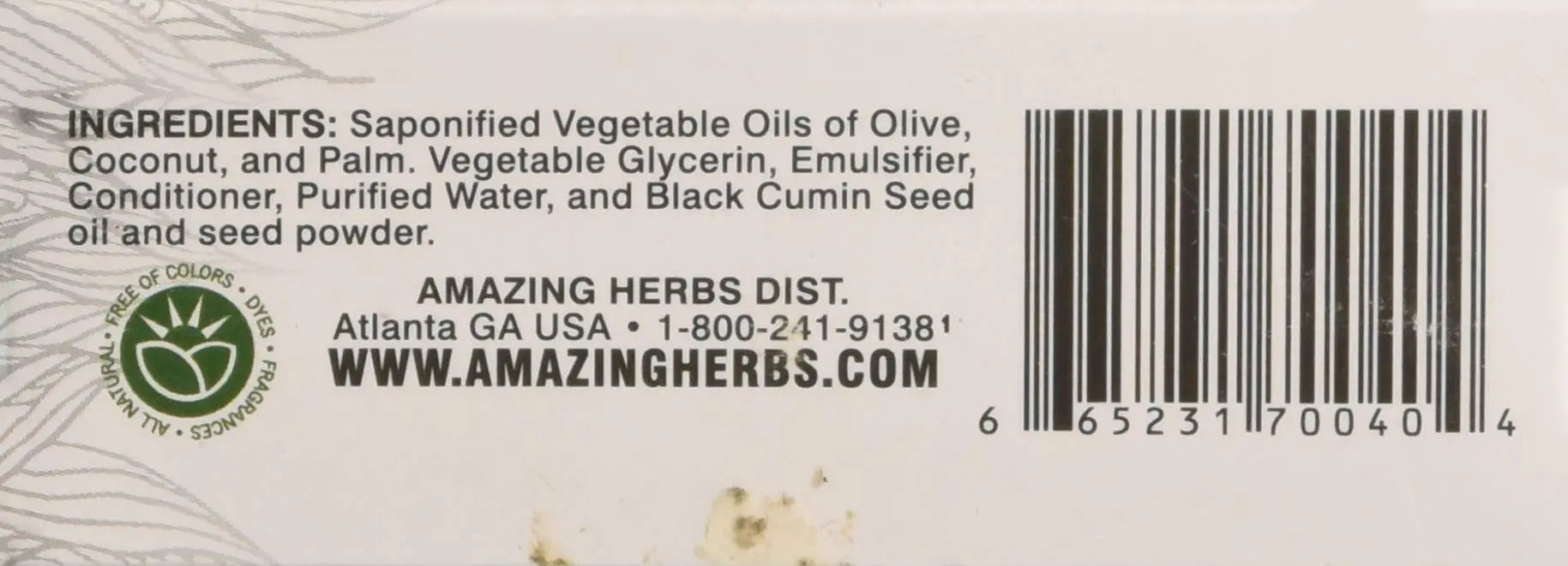 Amazing Herbs Black Seed Vegetable Glycerin Soap, 4.25 Ounce Amazing Herbs buy supplements canada