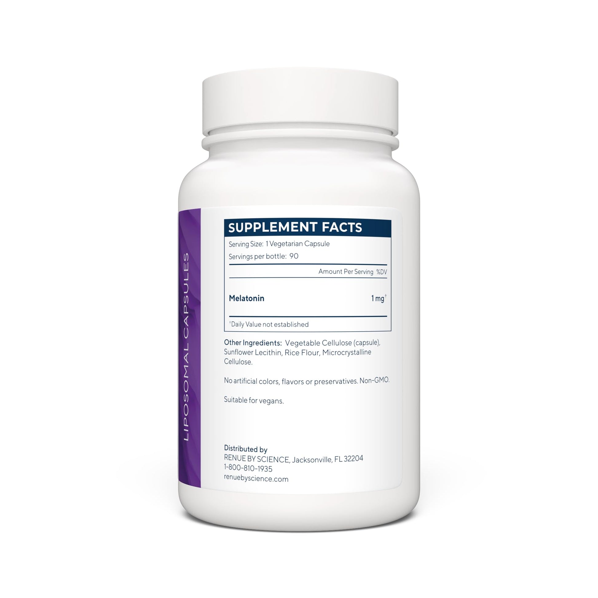 Renue By Science Melatonin | Liposomal Melatonina Supplement | 90 High Strength Melatonin Capsules - 1mg Melatonin per Serving | Sleep Aid Melatonin | Non-GMO | Made in The USA & Third-Party Tested Renue By Science buy supplements canada