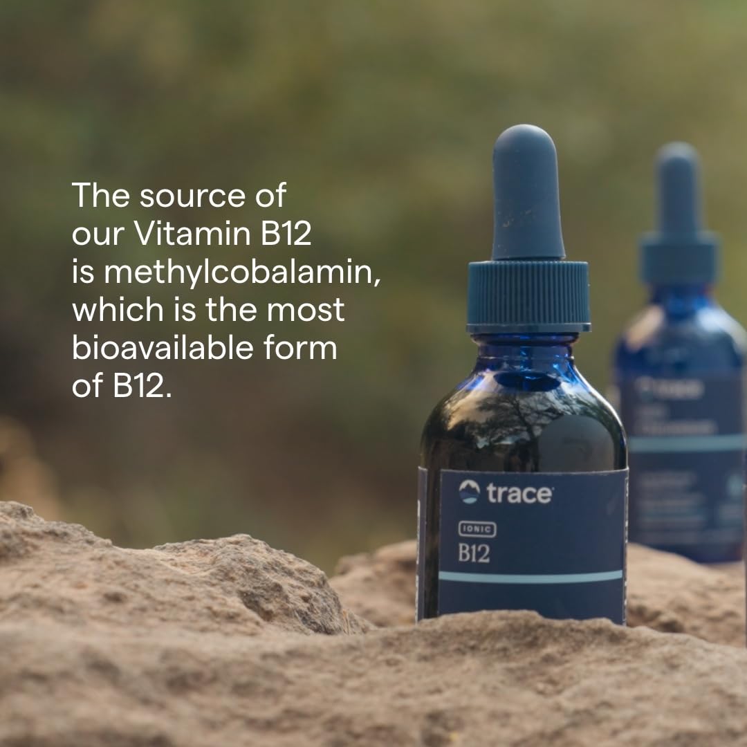 Trace Minerals Ionic B12 - Liquid Multivitamin for Hormone Balance & Healthy Nerve Function - Supports Metabolic Health - Enzyme Production - Natural Wellness Formula - 2 fl oz (59 Servings) Trace Minerals buy supplements canada