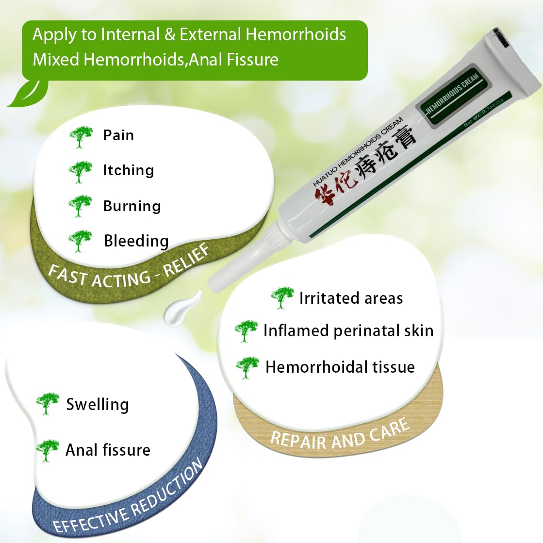 BONIORRI Hemorrhoid & Fissure Relief Ointment 20g Tube– Maximum Strength Hemorrhoid Cream, Herbs Fast Acting Ingredients. (0.7 oz Total) BONIORRI buy supplements canada