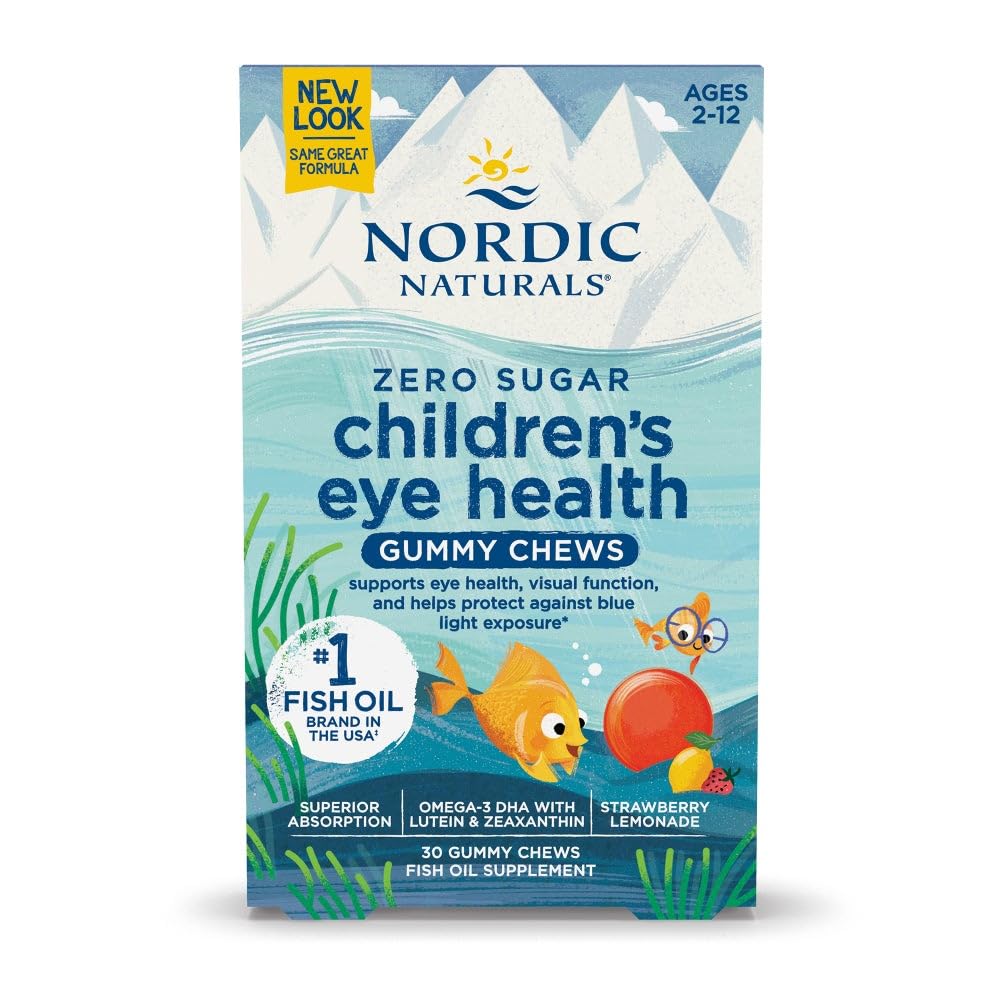 Nordic Naturals Children’s Eye Health Gummies, Strawberry Lemonade - 30 Gummies for Kids - 484 mg Total Omega-3s DHA, Lutein & Zeaxanthin - Brain Health, Antioxidant Support, Non-GMO - 30 Servings Nordic Naturals buy supplements canada