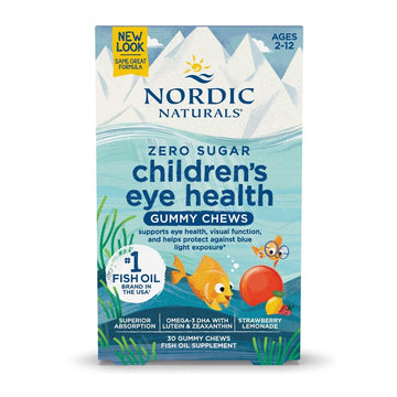 Nordic Naturals Children’s Eye Health Gummies, Strawberry Lemonade - 30 Gummies for Kids - 484 mg Total Omega-3s DHA, Lutein & Zeaxanthin - Brain Health, Antioxidant Support, Non-GMO - 30 Servings Nordic Naturals buy supplements canada