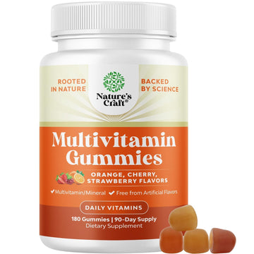 Potent Daily Multivitamin Gummies for Adults - Wellness Blend of Vitamin D A C E B12 Zinc and Biotin - Adult Vitamin Gummy for Energy and Immune Health Natures Craft buy supplements canada