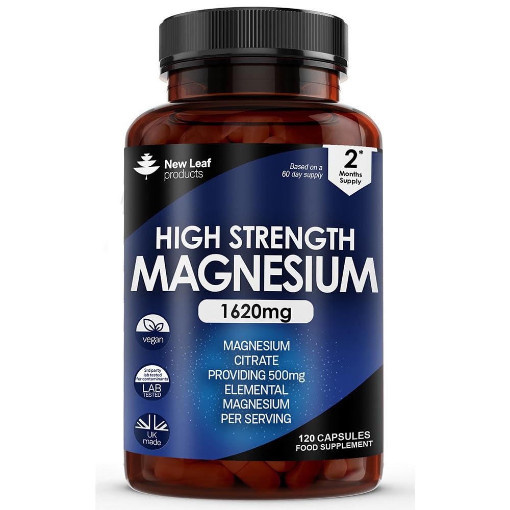 Magnesium Supplements 1620mg - Super Strength - Magnesium Citrate Capsules NEW LEAF PRODUCTS buy supplements canada