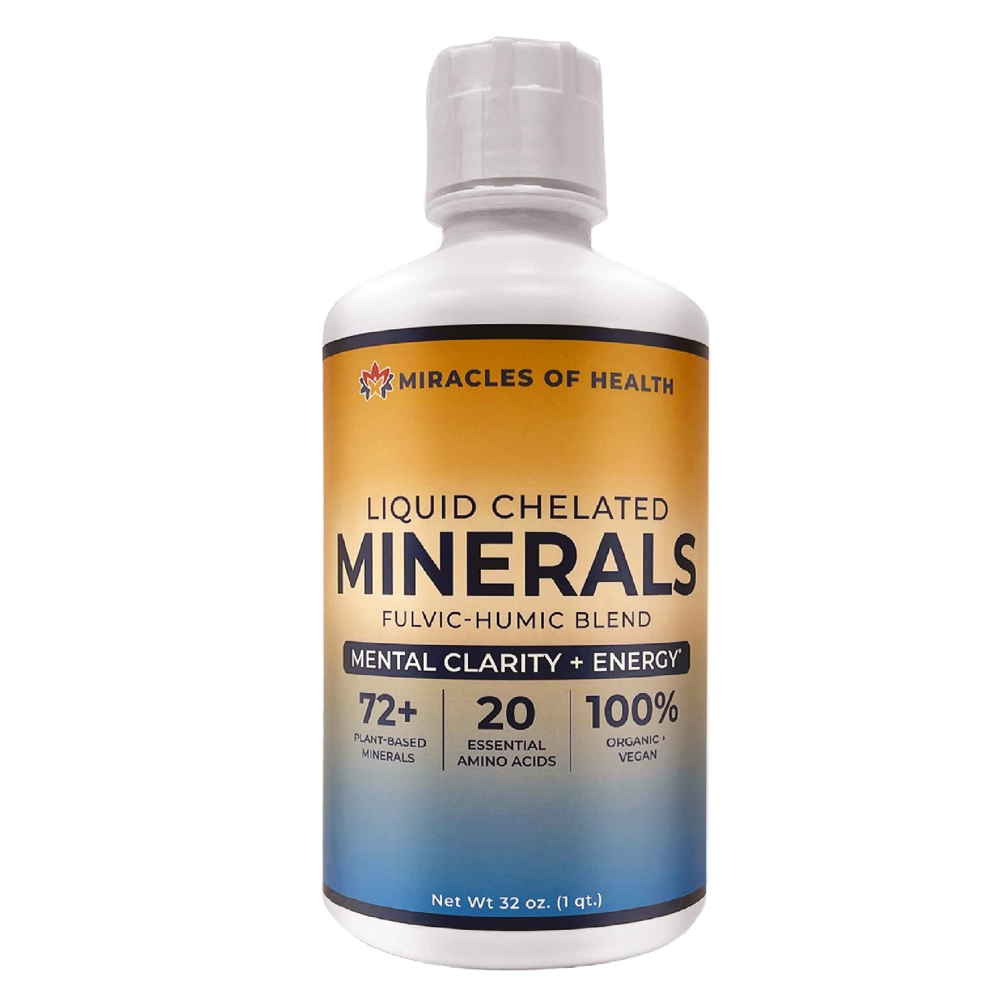 Miracles of Health Liquid Chelated Minerals - Organic Humic Fulvic Mineral Blend - 72+ Plant-Based Minerals, 20 Essential Amino Acids - 100% Natural - 1 Month Supply, 32 fl. oz Miracles of Health buy supplements canada