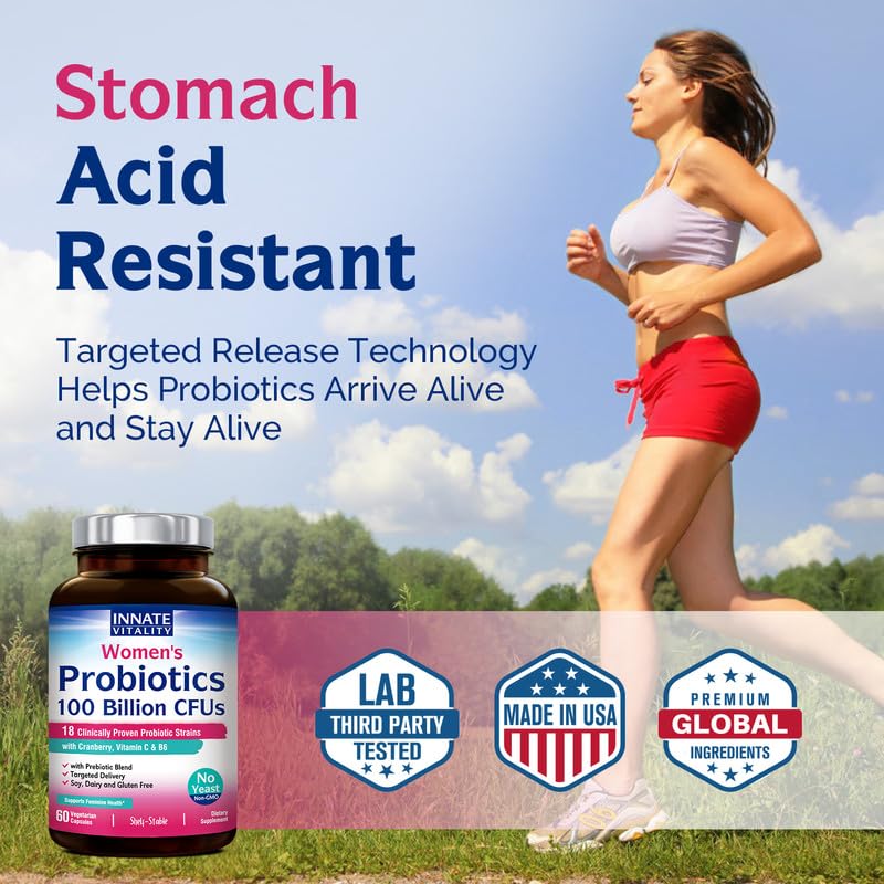 Innate Vitality Women’s Probiotics, 100 Billion CFUs 18 Strains, with Cranberry, Vitamin C Innate Vitality buy supplements canada