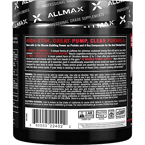 ALLMAX MUSCLEPRIME, White Raspberry - 266 g - Advanced Grade Pre-Workout ALLMAX Nutrition buy supplements canada