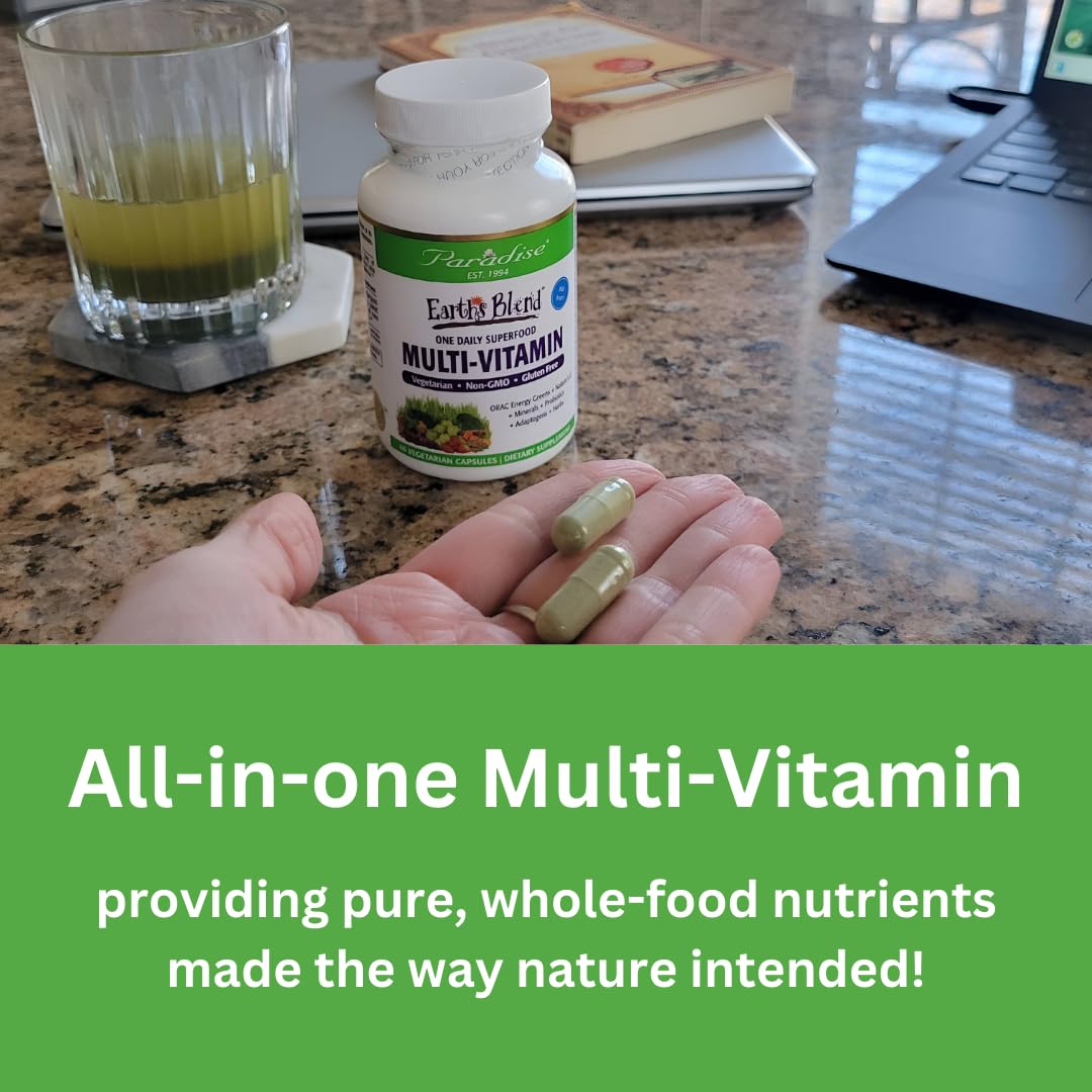 Paradise Herbs Earth's Blend Once Daily Multivitamin with Iron, 48 Organic Superfoods, Probiotics, Antioxidants, Vitamins A, B12, C, D, K2, 60 Capsules Paradise Herbs buy supplements canada